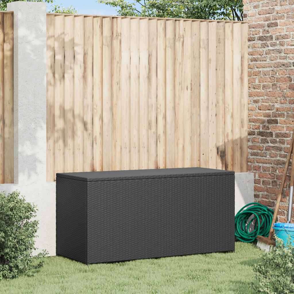 Tuinbox 120x50x60 cm poly rattan zwart