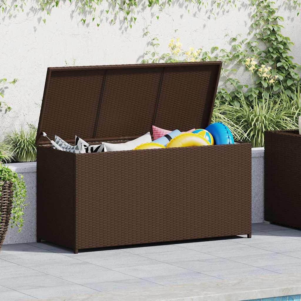 Tuinbox 120x50x60 cm poly rattan bruin