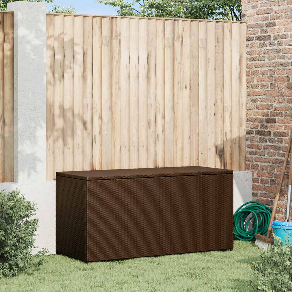 Tuinbox 120x50x60 cm poly rattan bruin