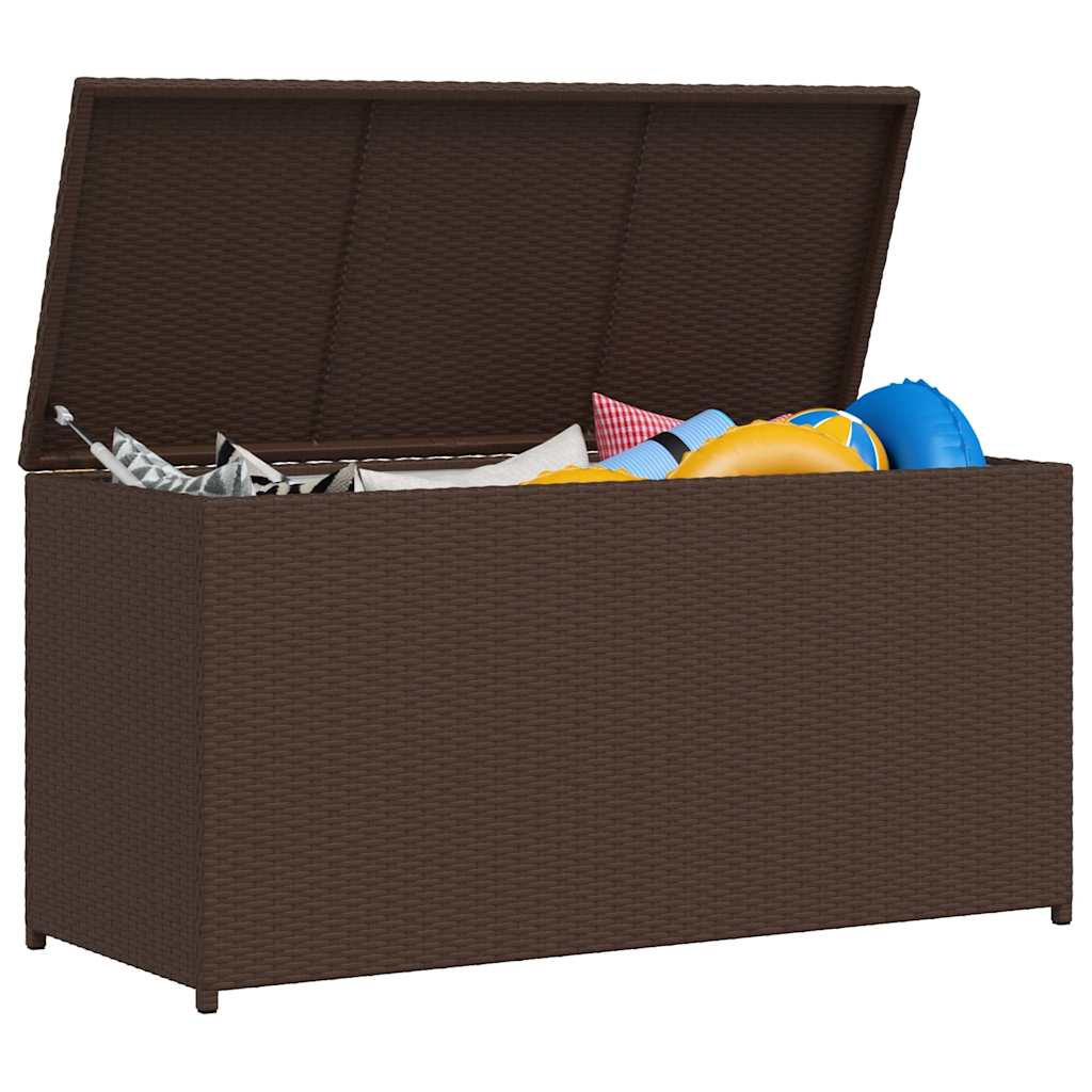Tuinbox 120x50x60 cm poly rattan bruin