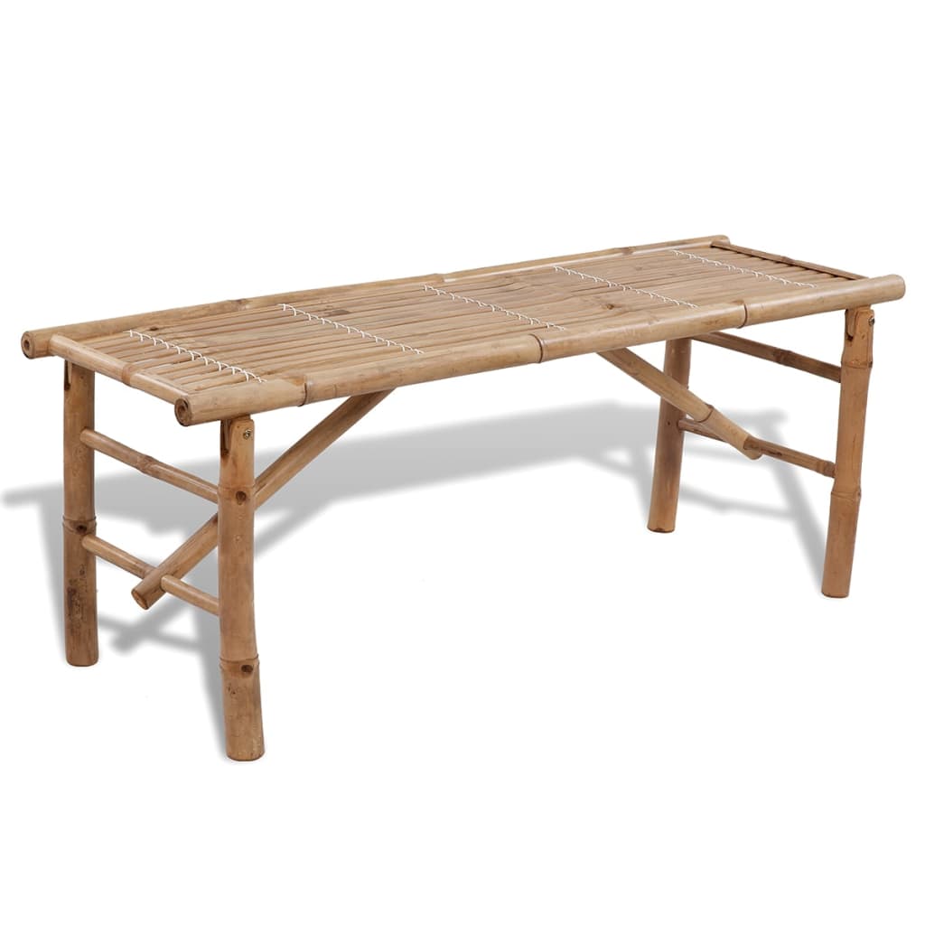 Biertafel met 2 bankjes 100 cm bamboe