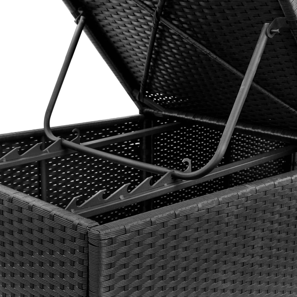 Ligbedden met kussens 2 st poly rattan zwart