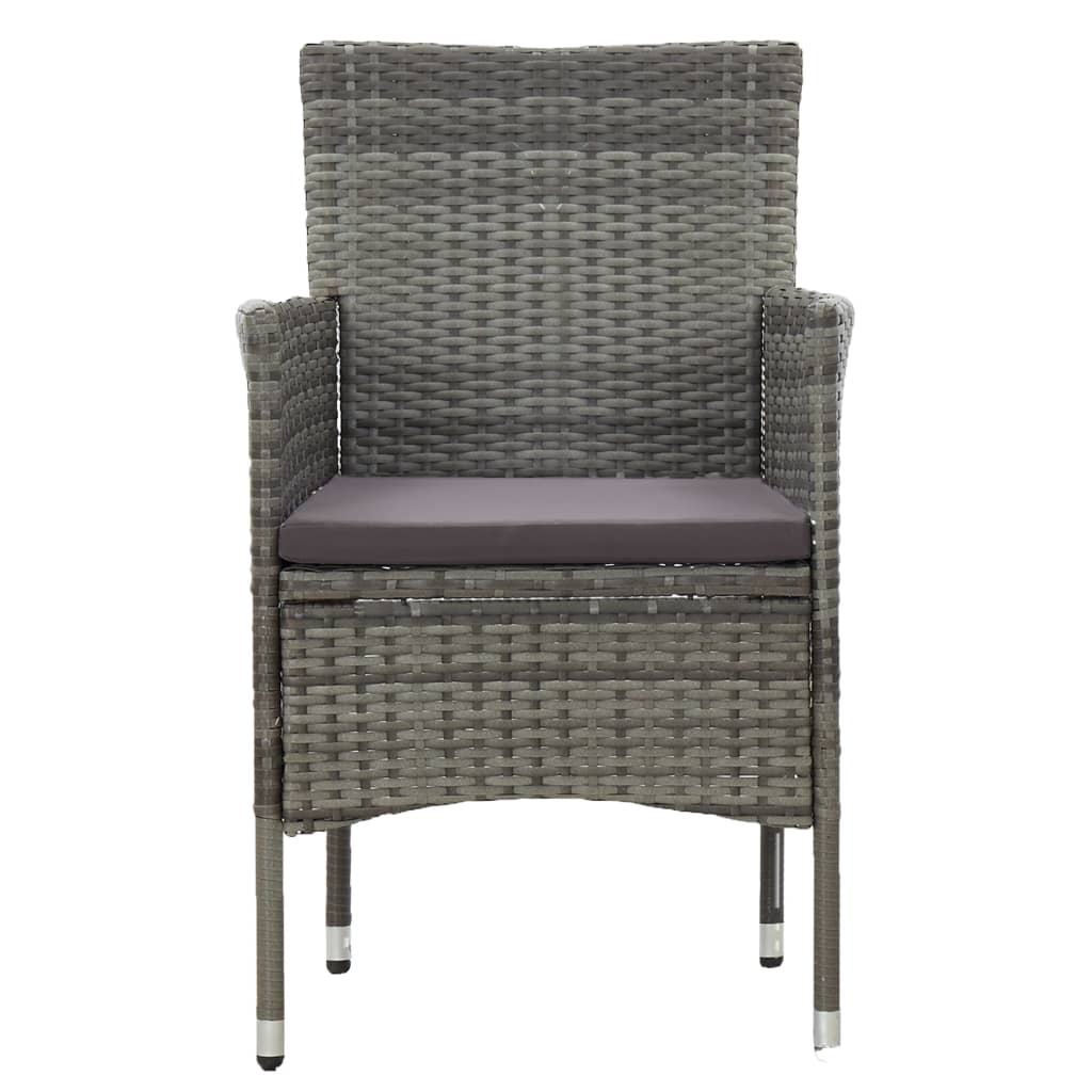 Tuinstoelen 2 st poly rattan grijs