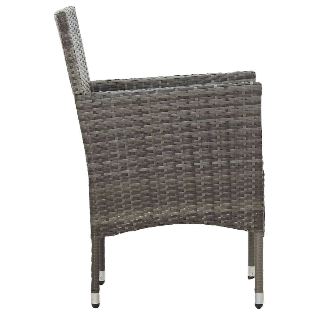 Tuinstoelen 2 st poly rattan grijs