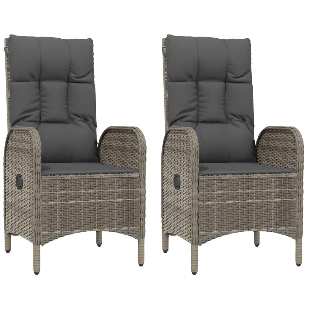 Tuinstoelen 2 st poly rattan grijs