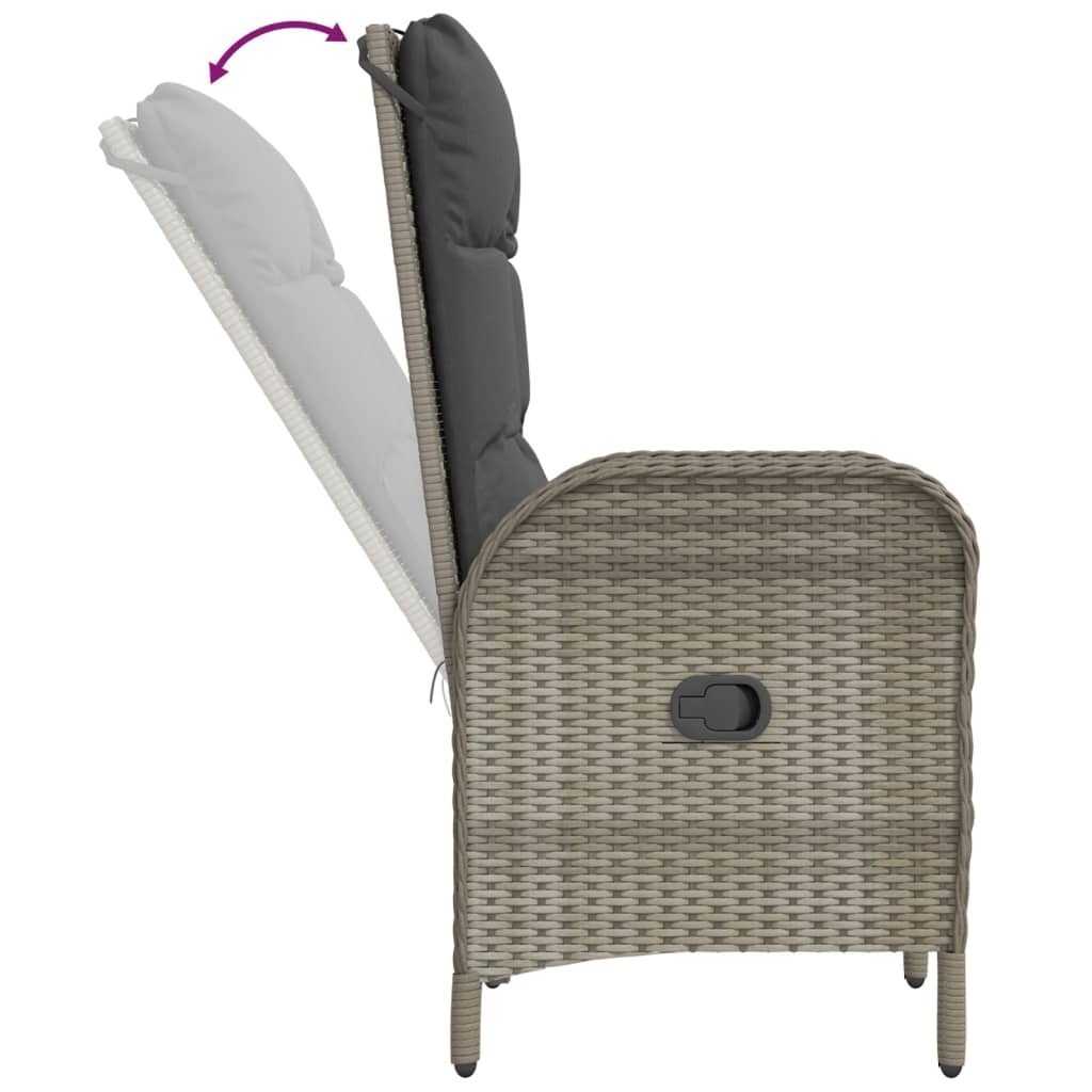 Tuinstoelen 2 st poly rattan grijs