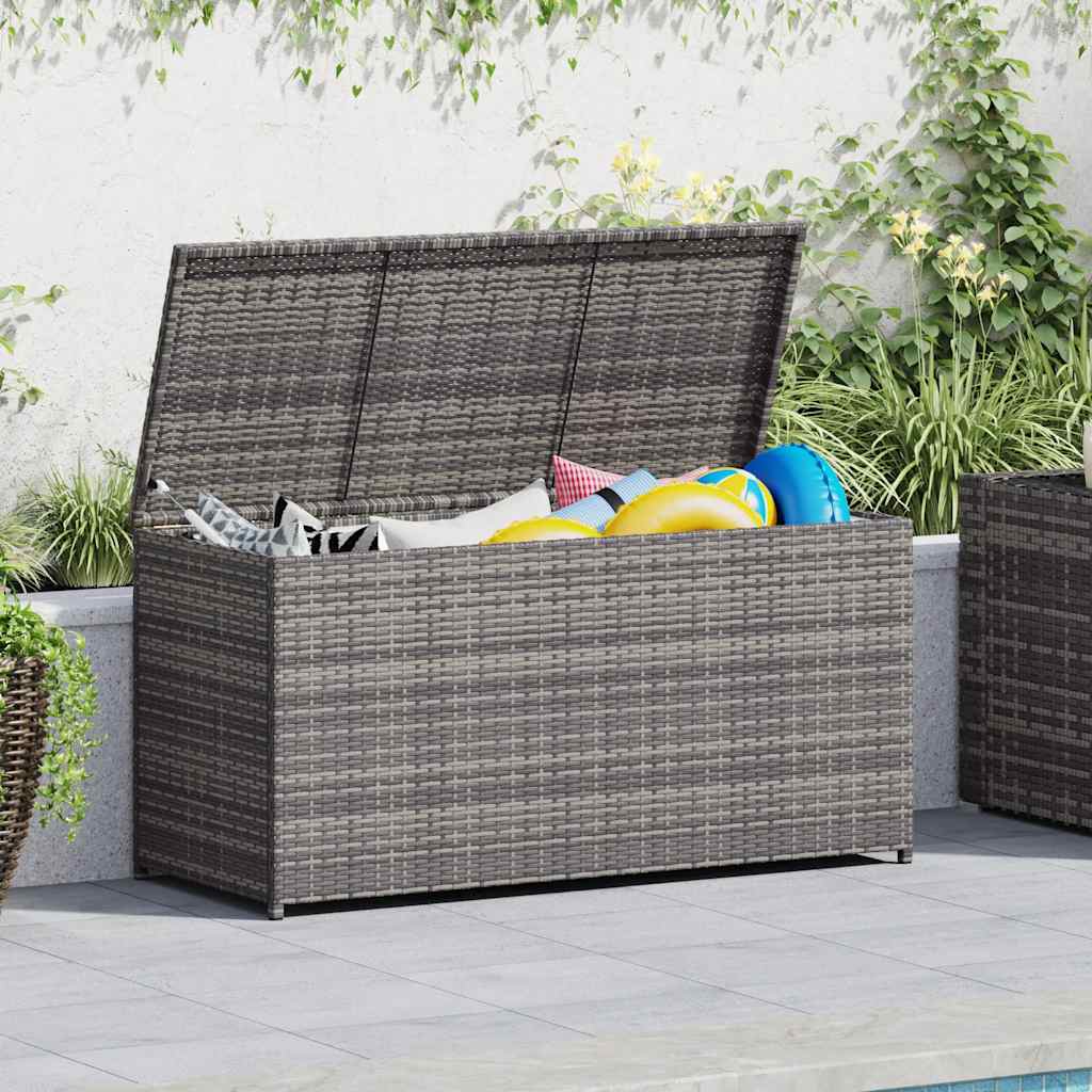 Tuinbox 120x50x60 cm poly rattan grijs