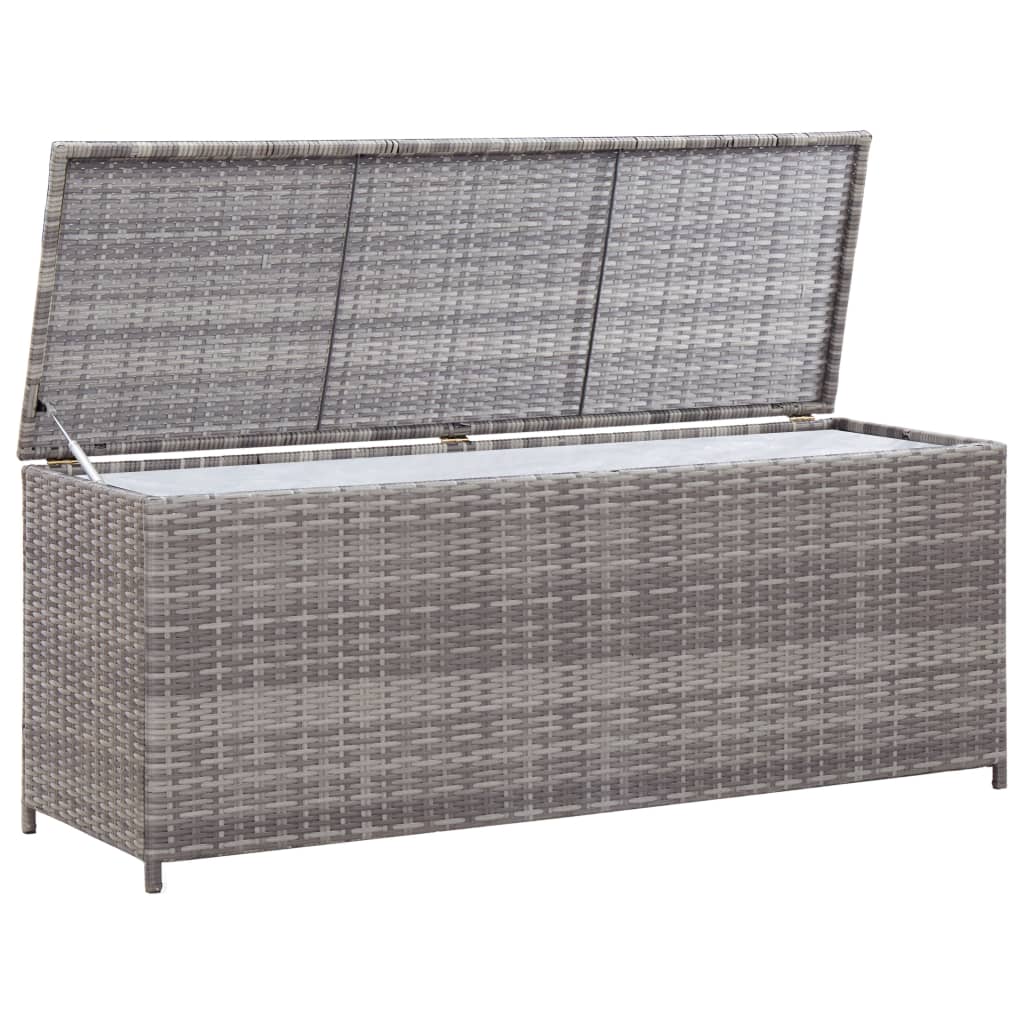Tuinbox 120x50x60 cm poly rattan grijs