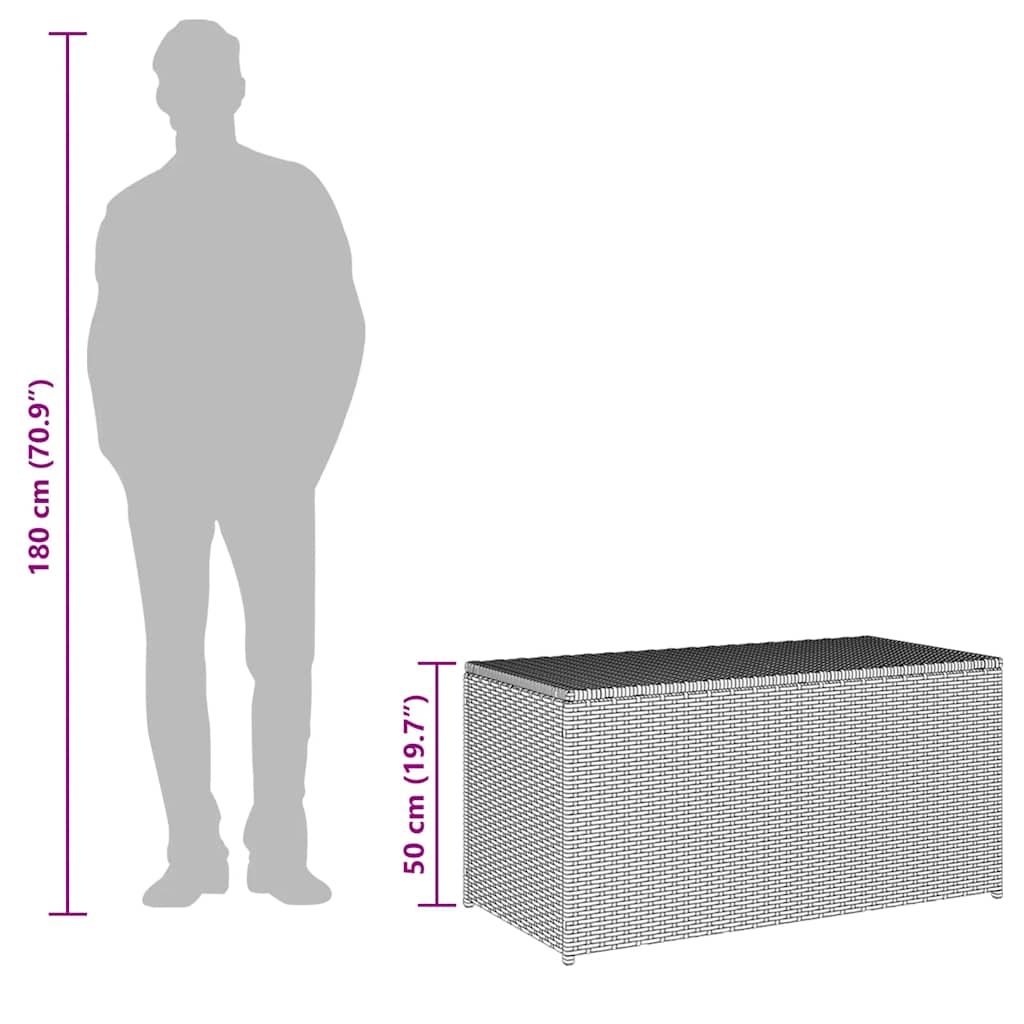 Tuinbox 100x50x50 cm poly rattan grijs