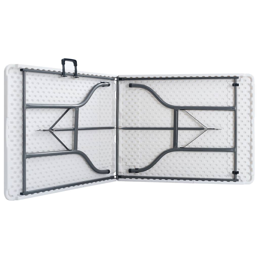 Tuintafel met 2 bankjes inklapbaar 180 cm staal en HDPE wit