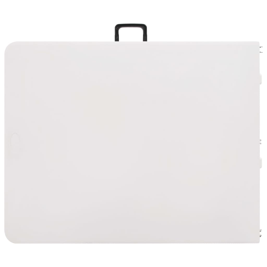 Tuintafel met 2 bankjes inklapbaar 180 cm staal en HDPE wit