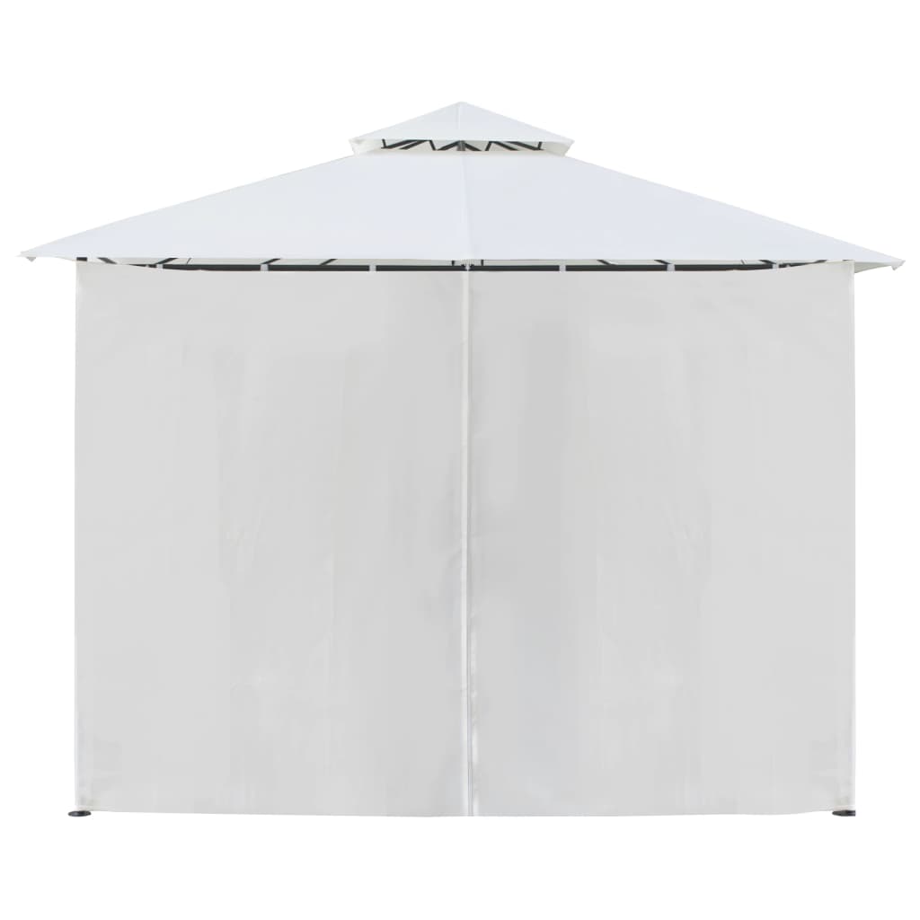 Prieel met gordijnen 180g/m² 600x298x270 cm wit
