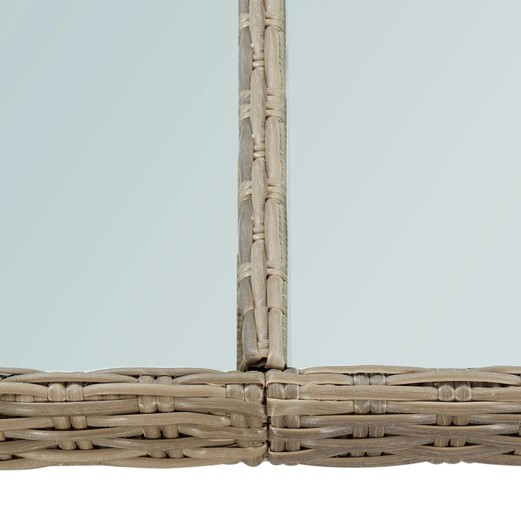 Tuintafel 200x100x74 cm glas en poly rattan bruin