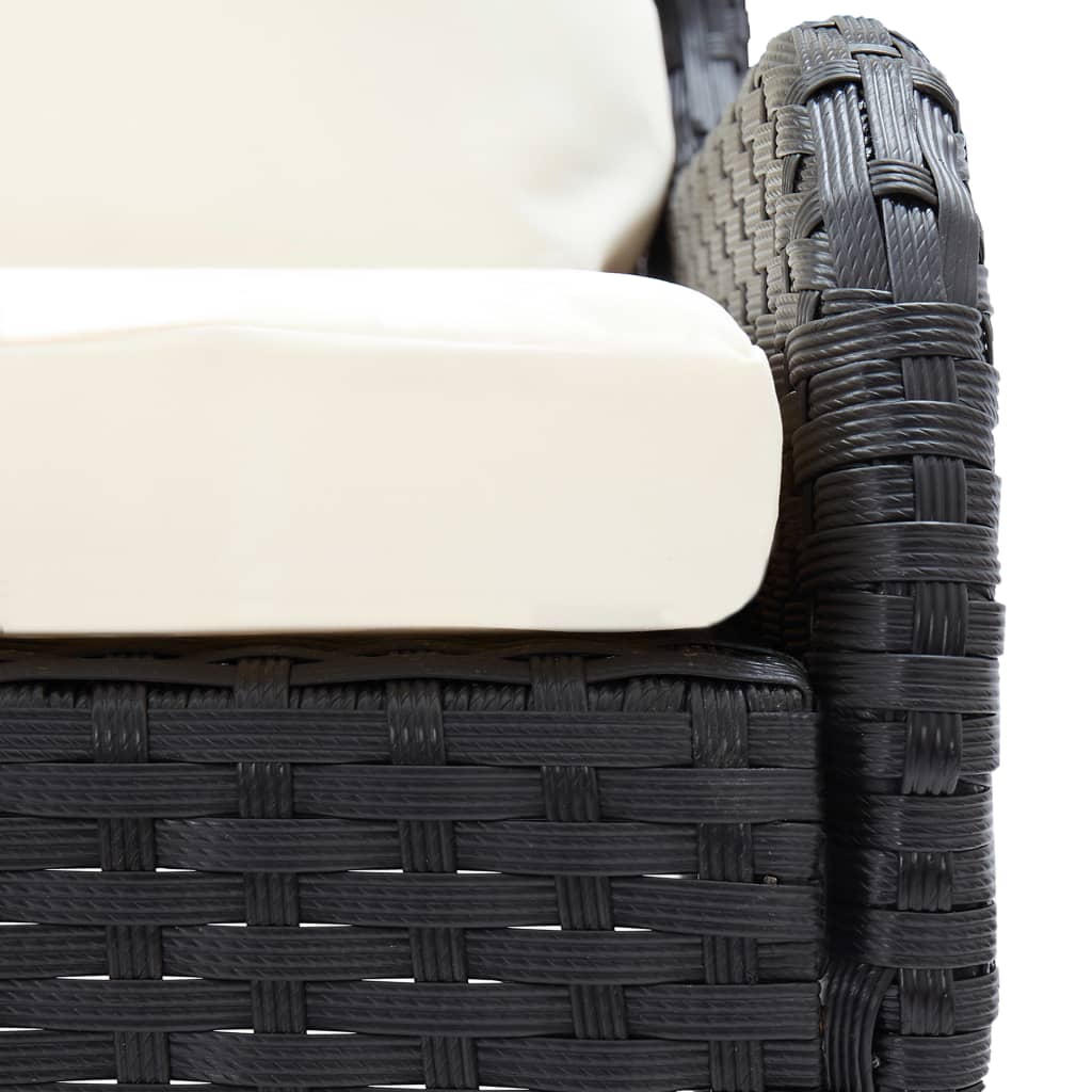 Tuinhoekbanken 2 st poly rattan zwart