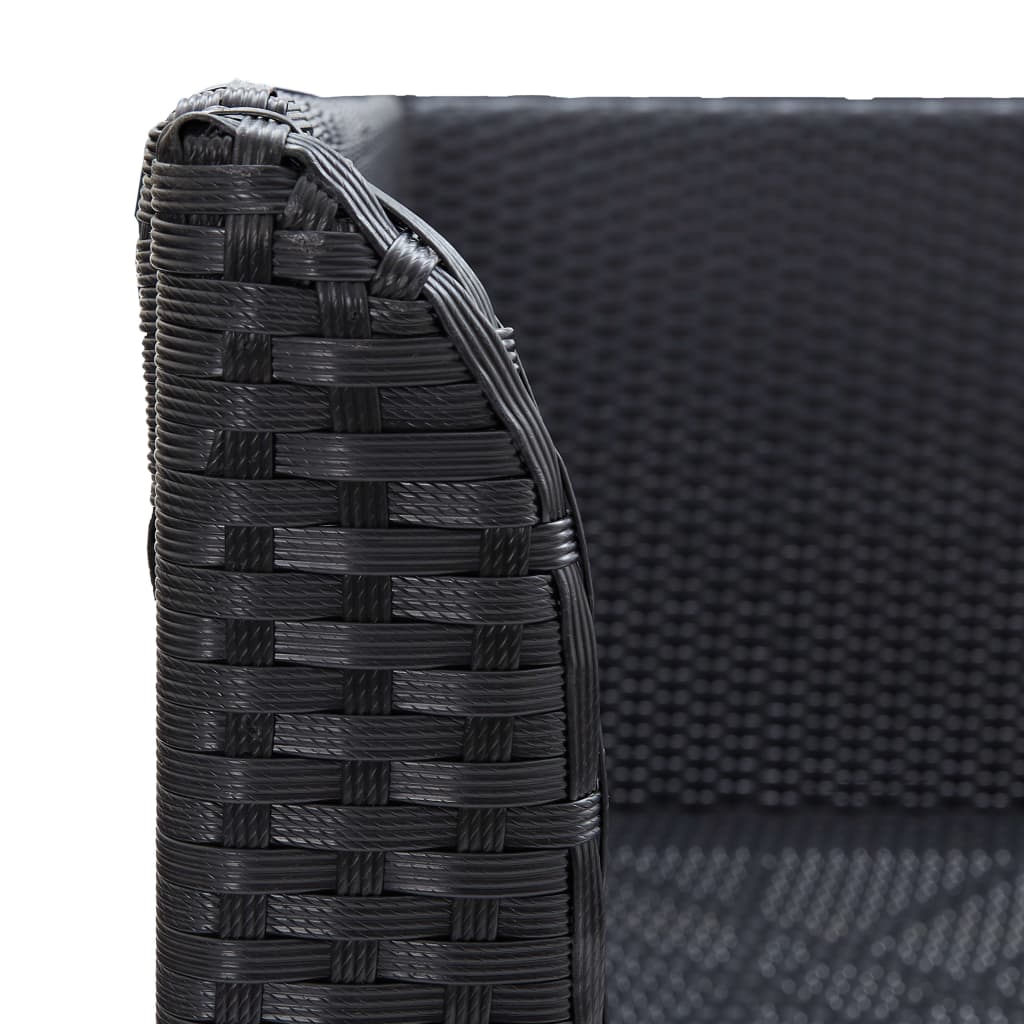Tuinhoekbanken 2 st poly rattan zwart