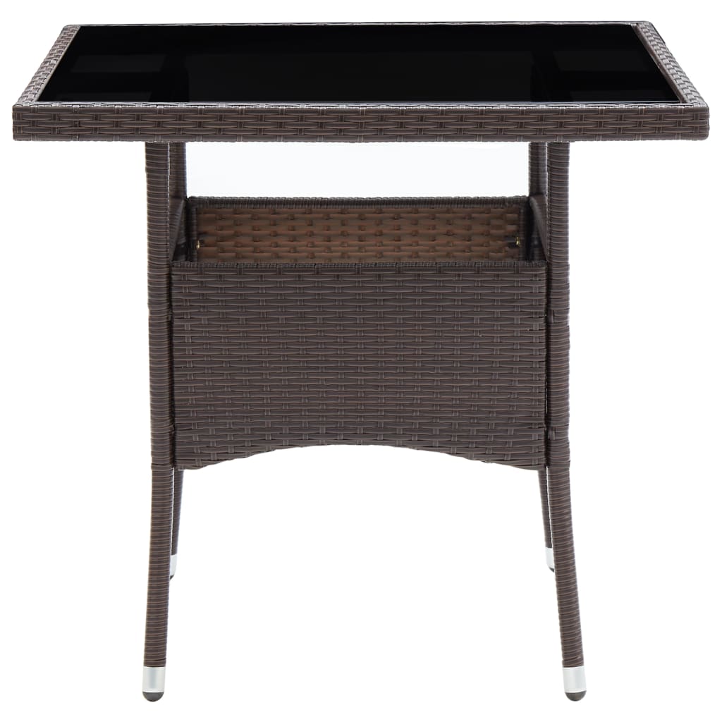 Tuintafel poly rattan bruin