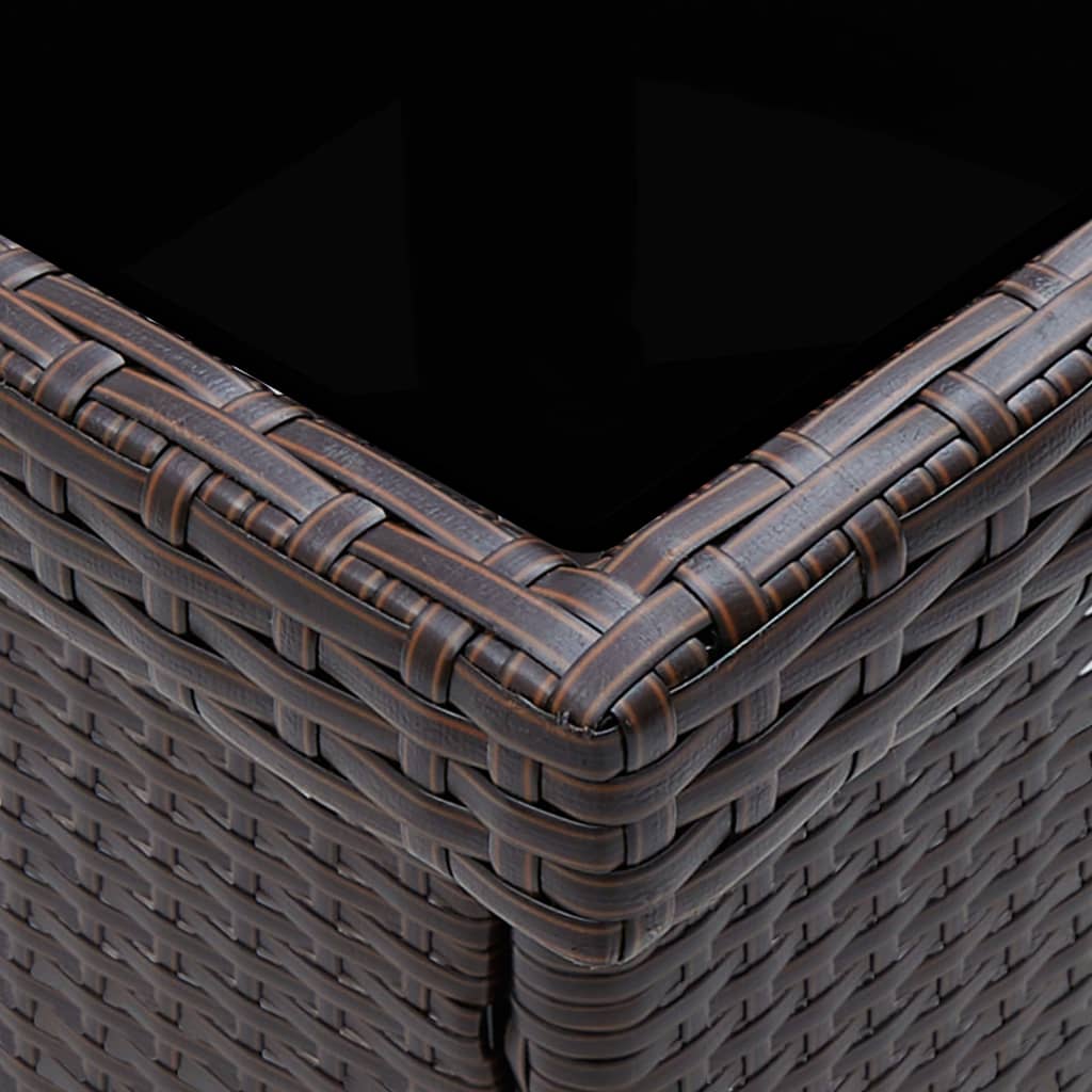 Tuintafel poly rattan bruin