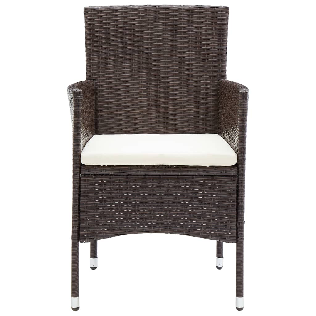 Tuinstoelen 2 st poly rattan bruin