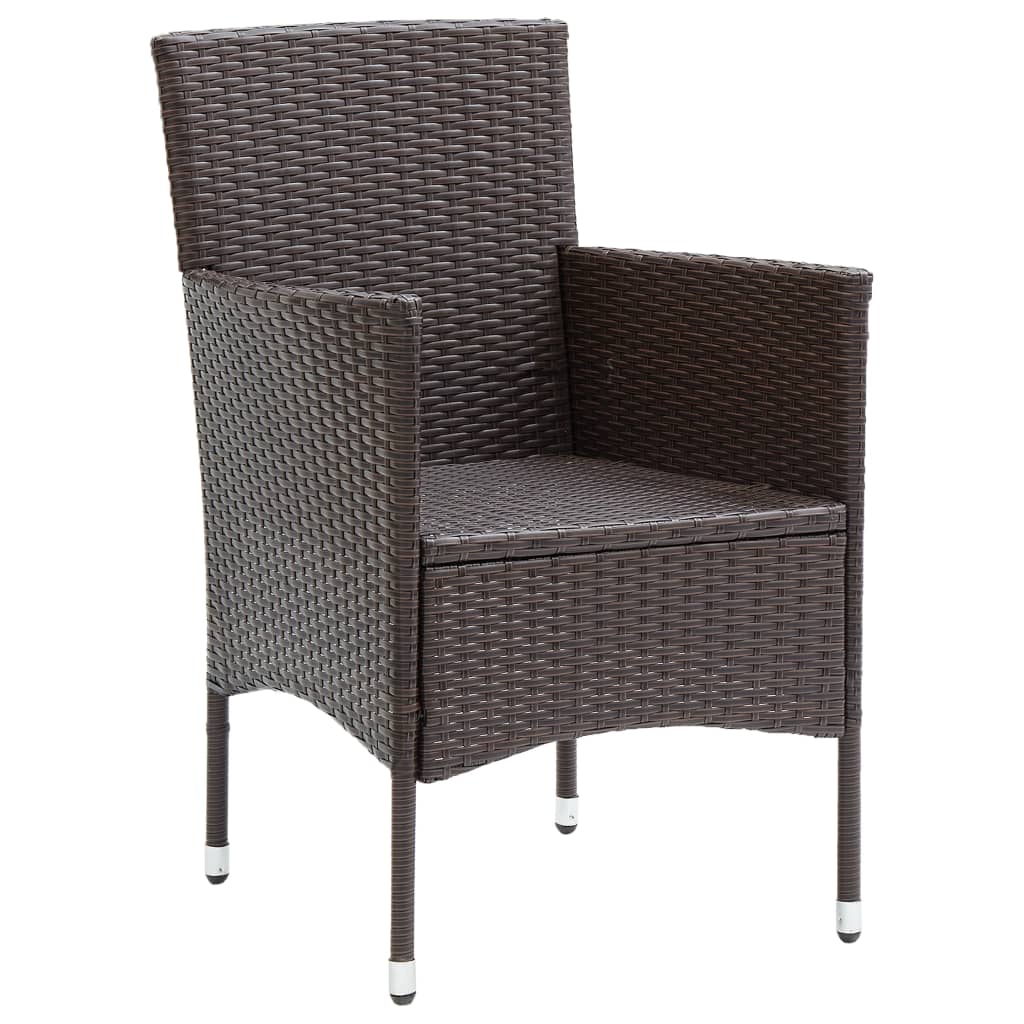 Tuinstoelen 2 st poly rattan bruin