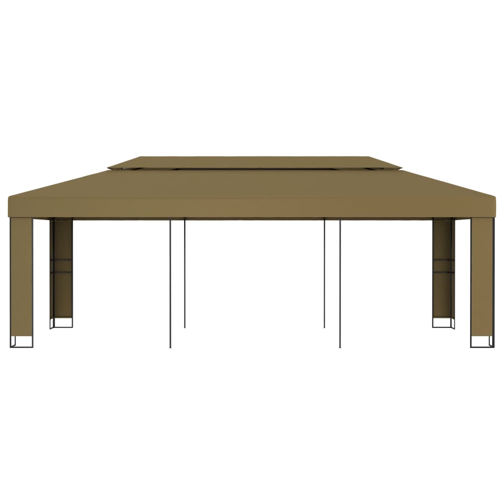Prieel met dubbel dak 180 g/m² 3x6 m taupe
