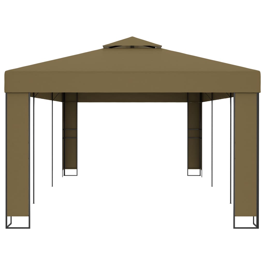 Prieel met dubbel dak 180 g/m² 3x6 m taupe