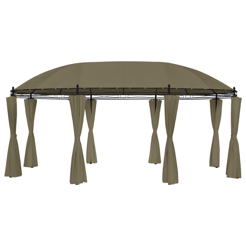 Prieel met gordijnen 180 g/m² 520x349x255 cm taupe