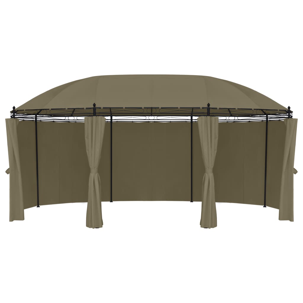 Prieel met gordijnen 180 g/m² 520x349x255 cm taupe