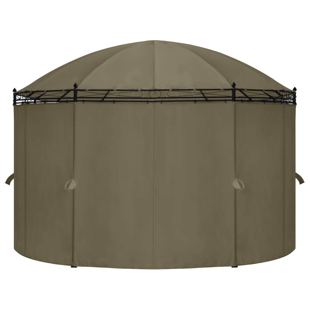 Prieel met gordijnen 180 g/m² 520x349x255 cm taupe