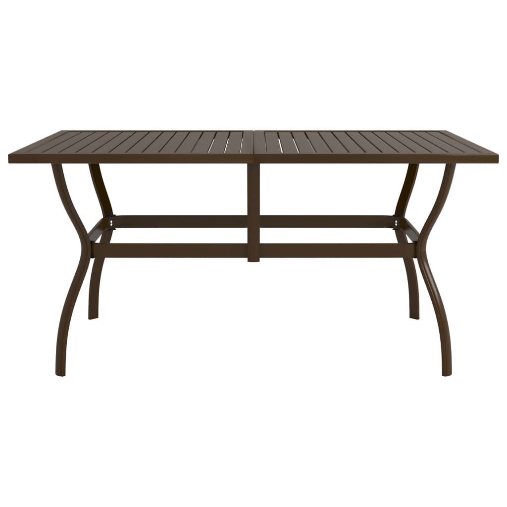 Tuintafel 140x80x72 cm staal bruin