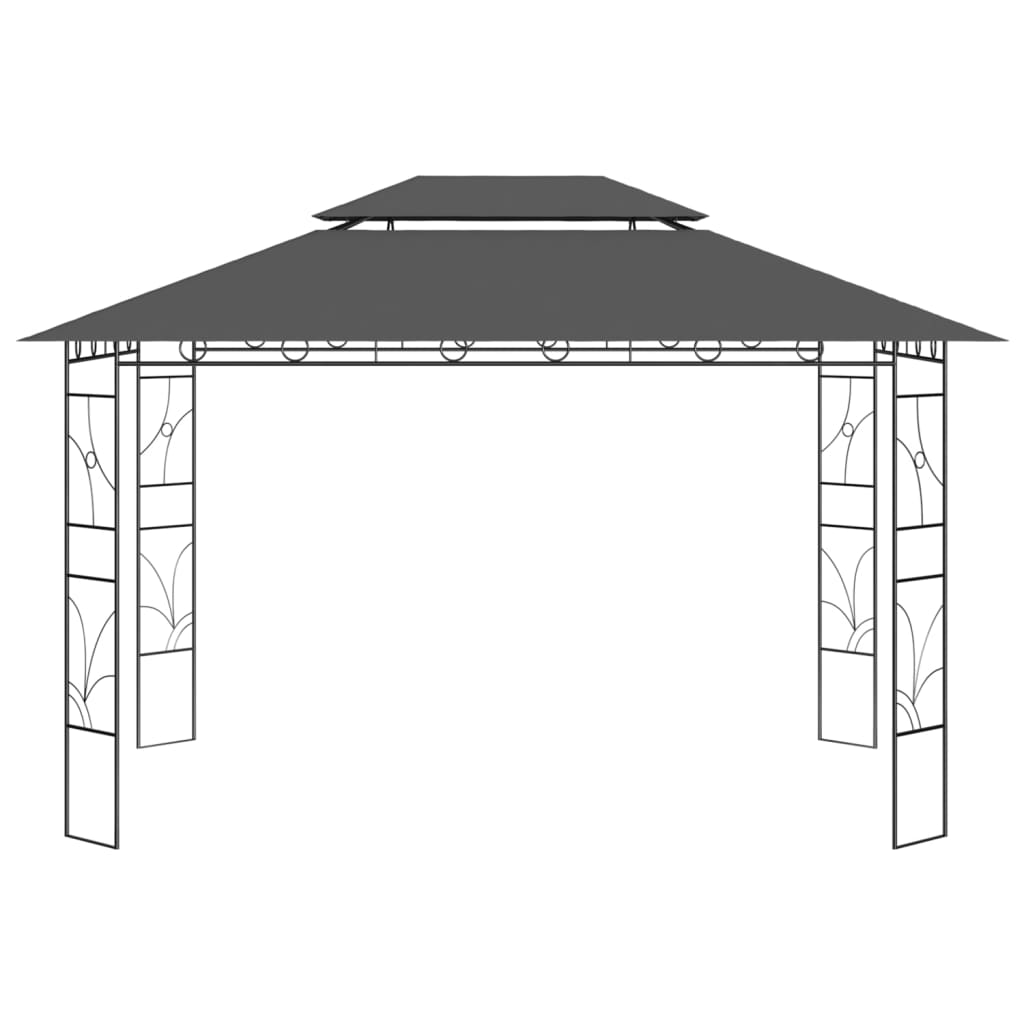 Prieel 160 g/m² 4x3x2,7 m antracietkleurig