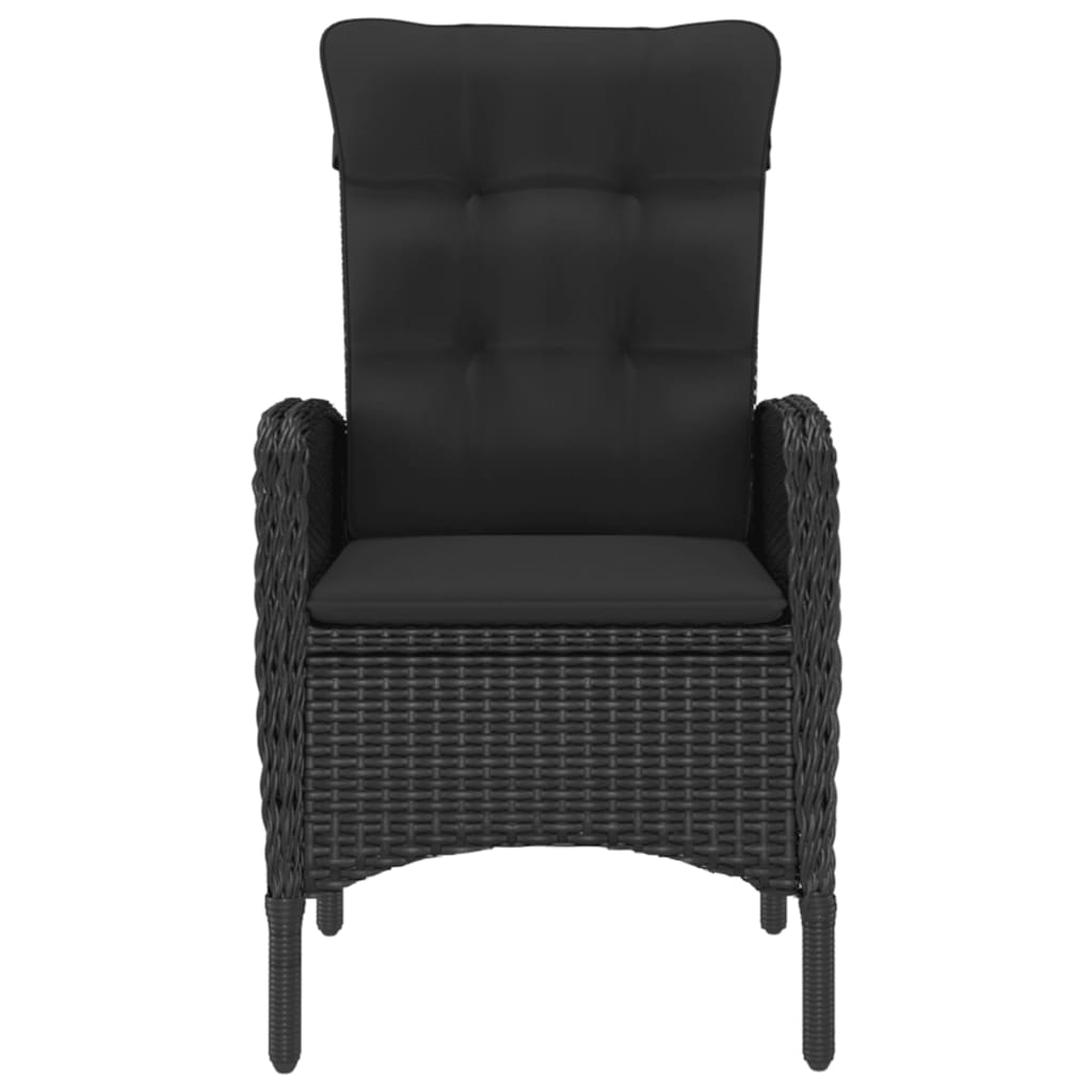 5-delige Tuinset poly rattan en acaciahout zwart