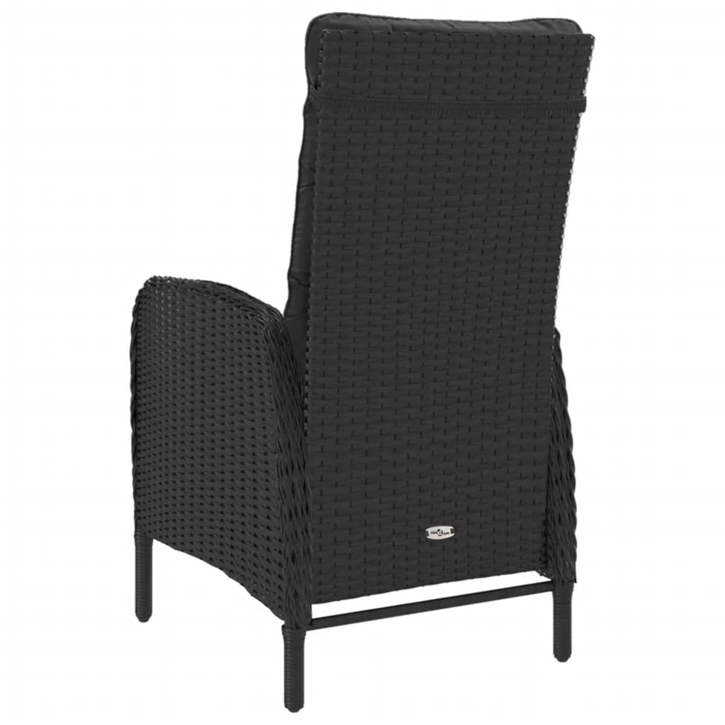 5-delige Tuinset poly rattan en acaciahout zwart