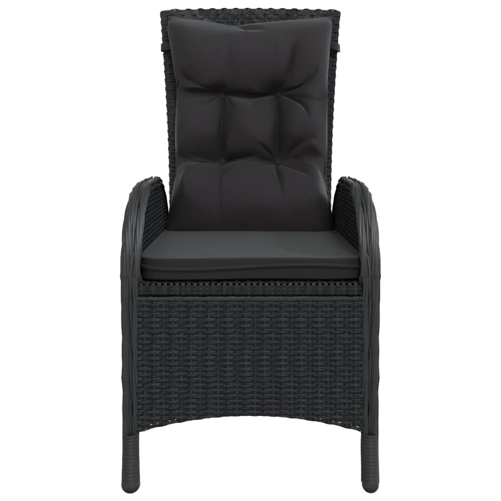 5-delige Tuinset poly rattan zwart