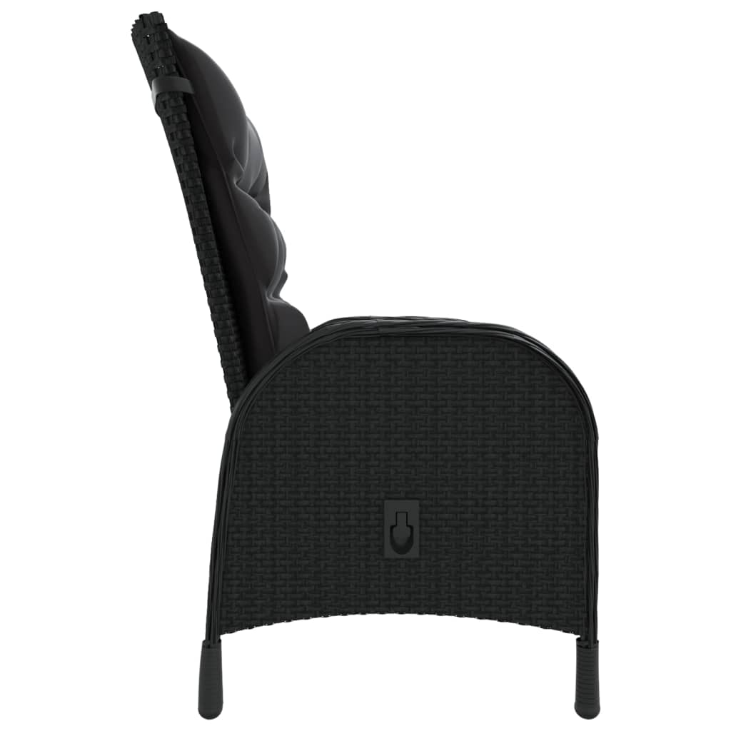 5-delige Tuinset poly rattan zwart