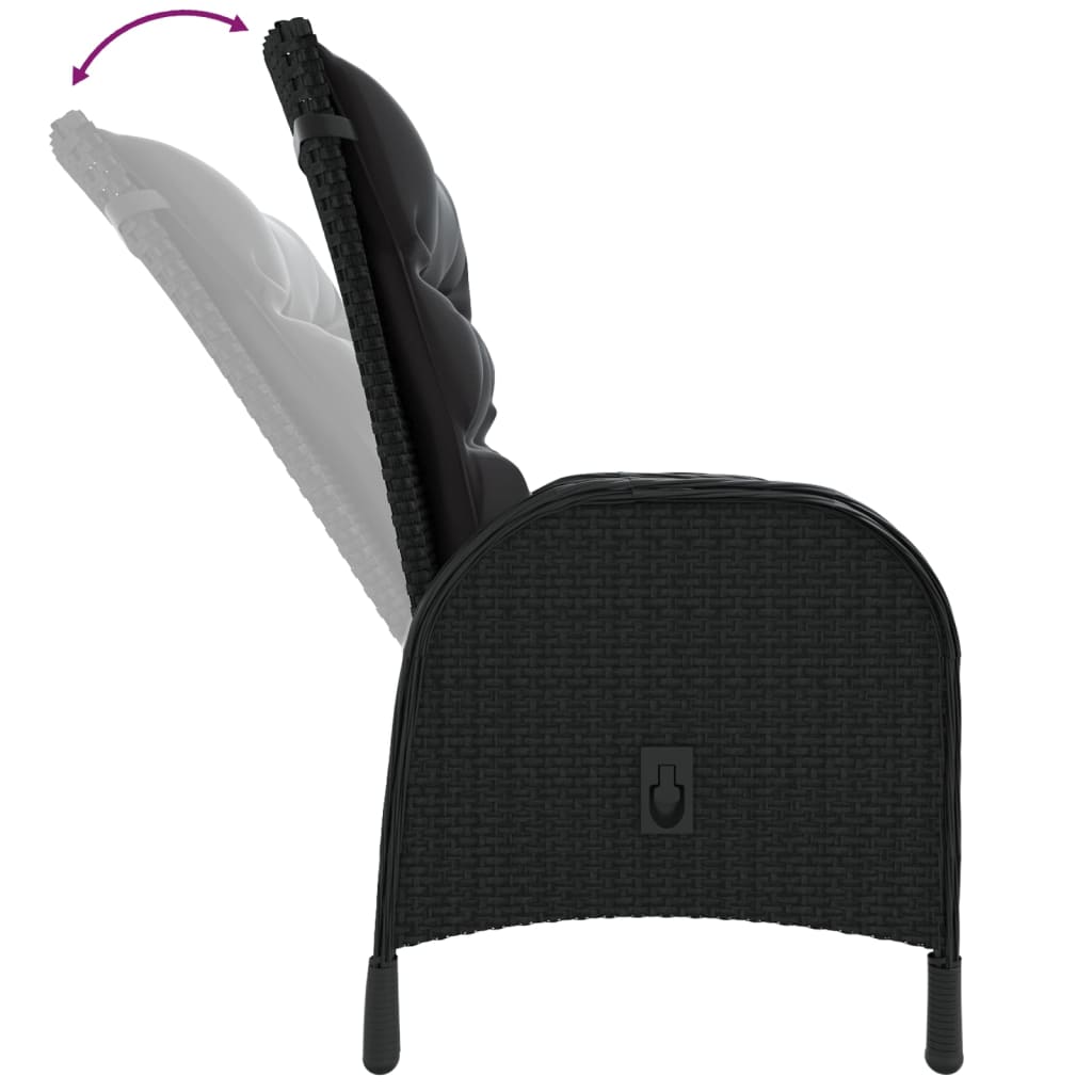 5-delige Tuinset poly rattan zwart