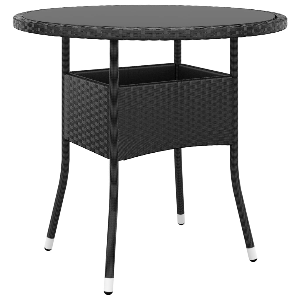 5-delige Tuinset poly rattan zwart