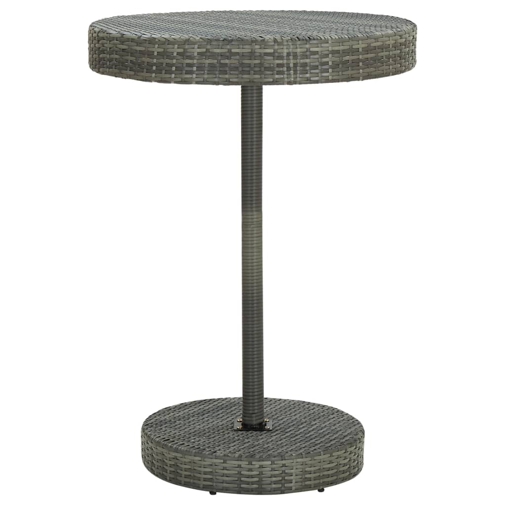 5-delige Tuinbarset met kussens poly rattan grijs