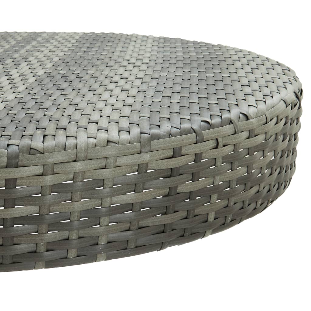 5-delige Tuinbarset met kussens poly rattan grijs
