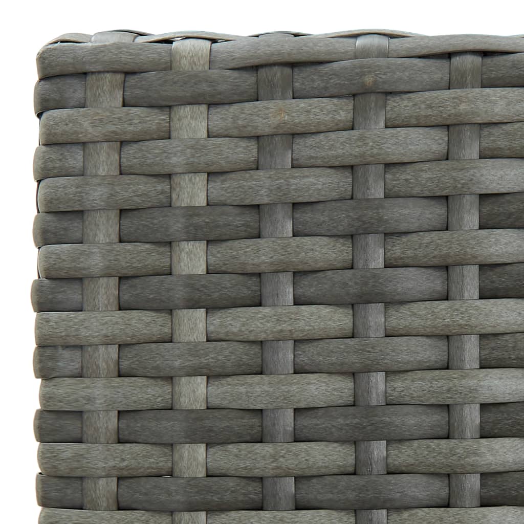 5-delige Tuinbarset met kussens poly rattan grijs
