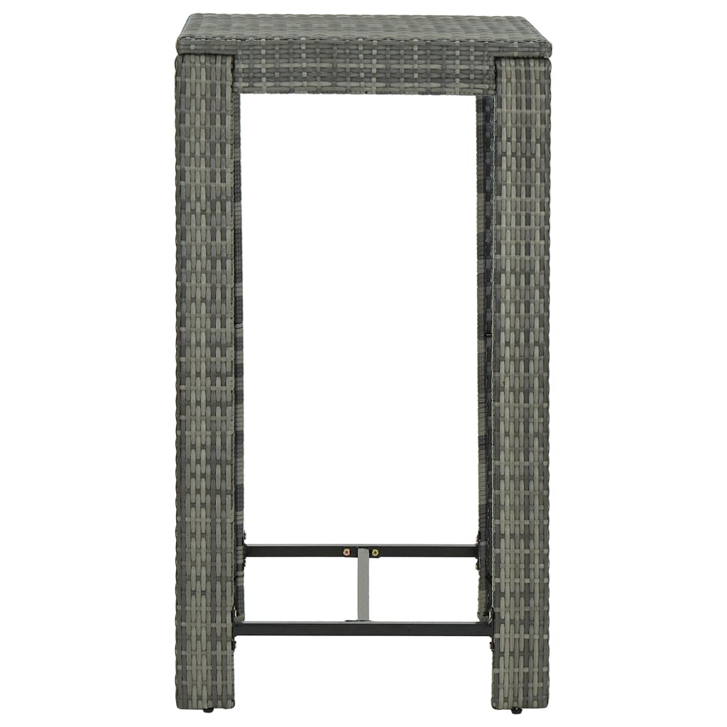 5-delige Tuinbarset met kussens poly rattan grijs