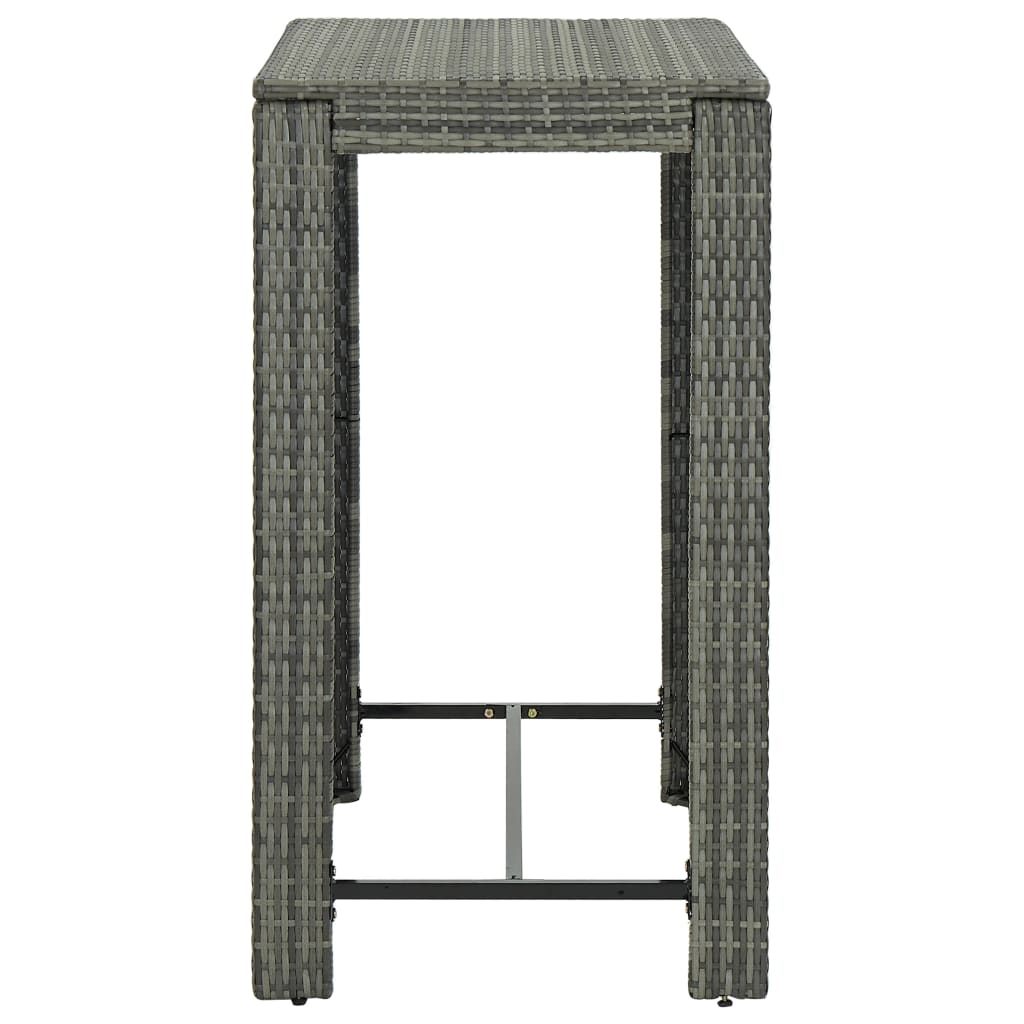 7-delige Tuinbarset met kussens poly rattan grijs