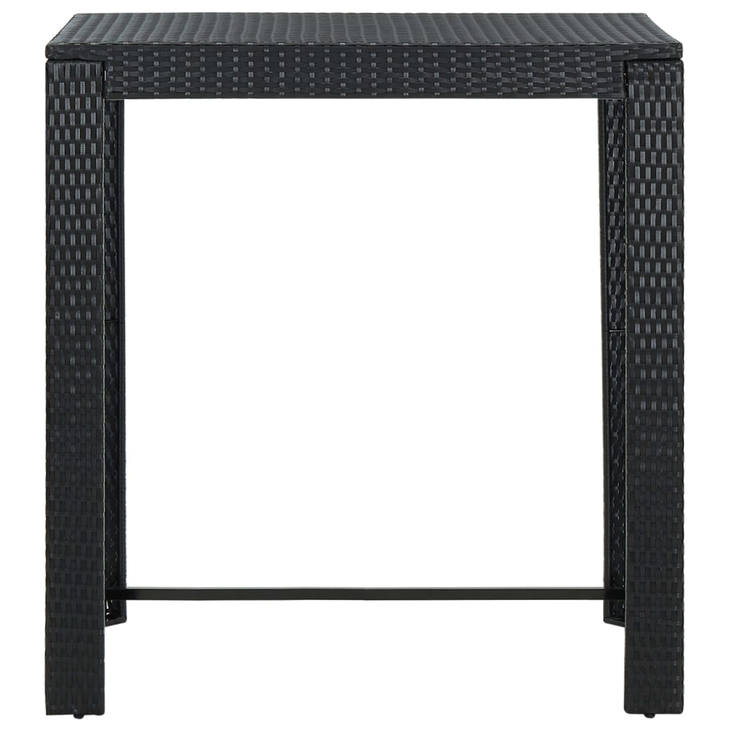 5-delige Tuinbarset met kussens poly rattan zwart