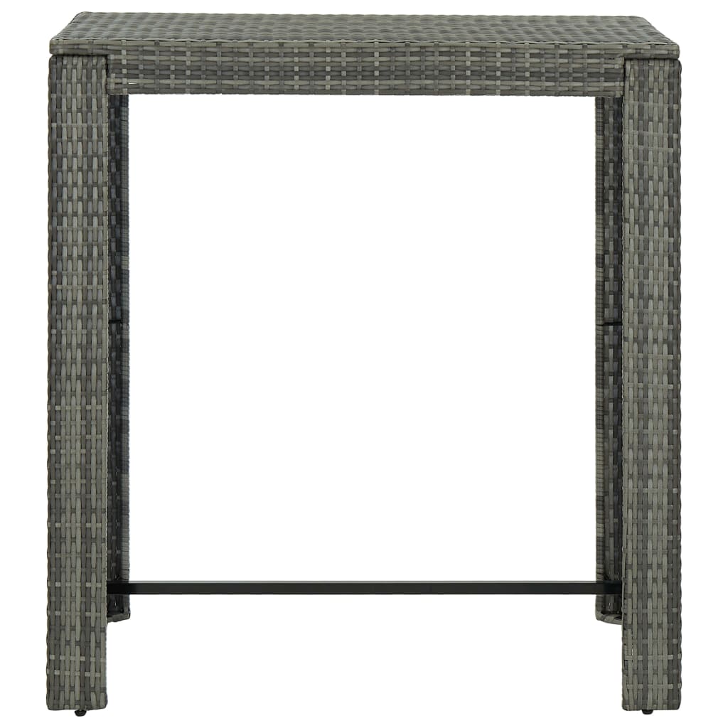 5-delige Tuinbarset met kussens poly rattan grijs