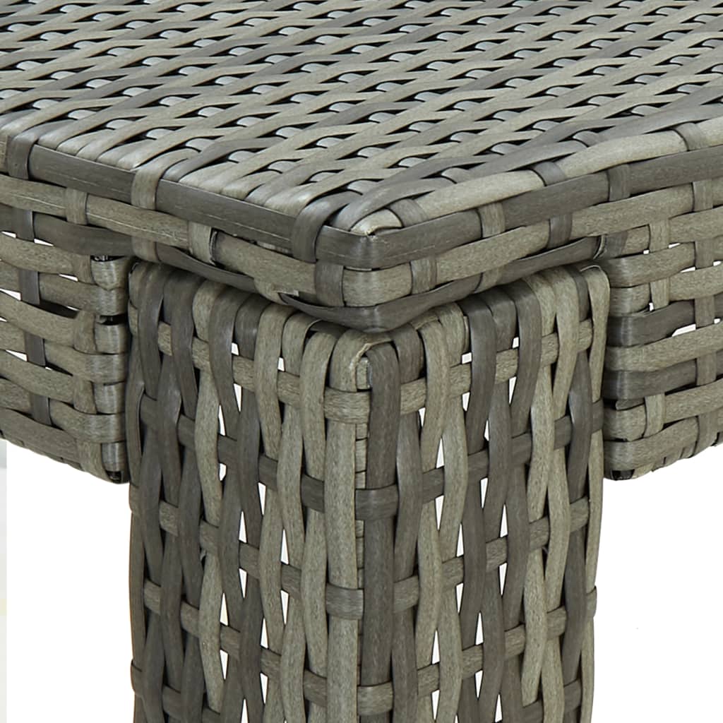 7-delige Tuinbarset met kussens poly rattan grijs
