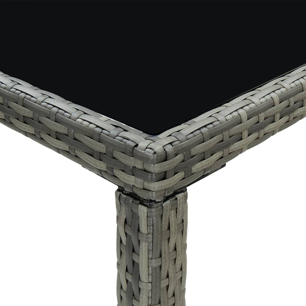 7-delige Tuinbarset met kussens poly rattan grijs