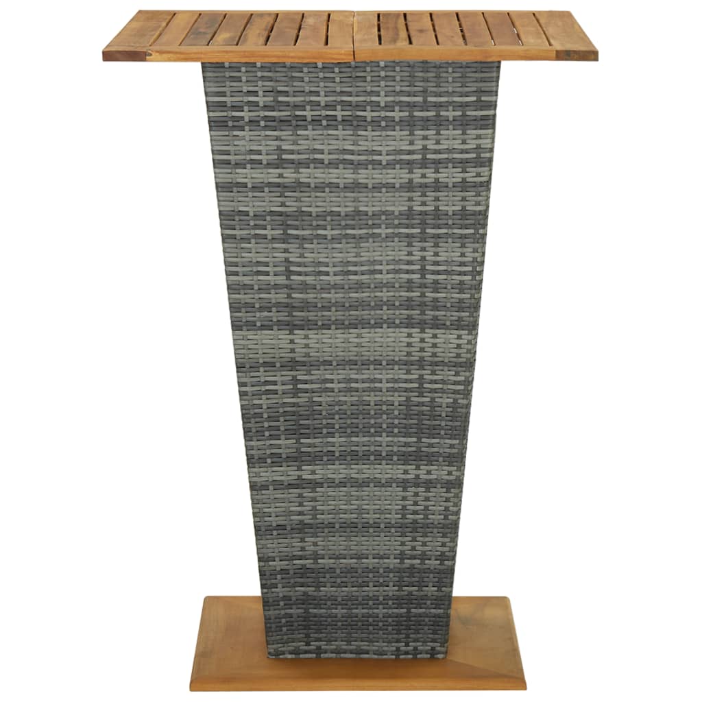 5-delige Tuinbarset met kussens poly rattan grijs
