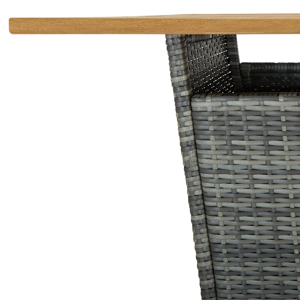5-delige Tuinbarset met kussens poly rattan grijs
