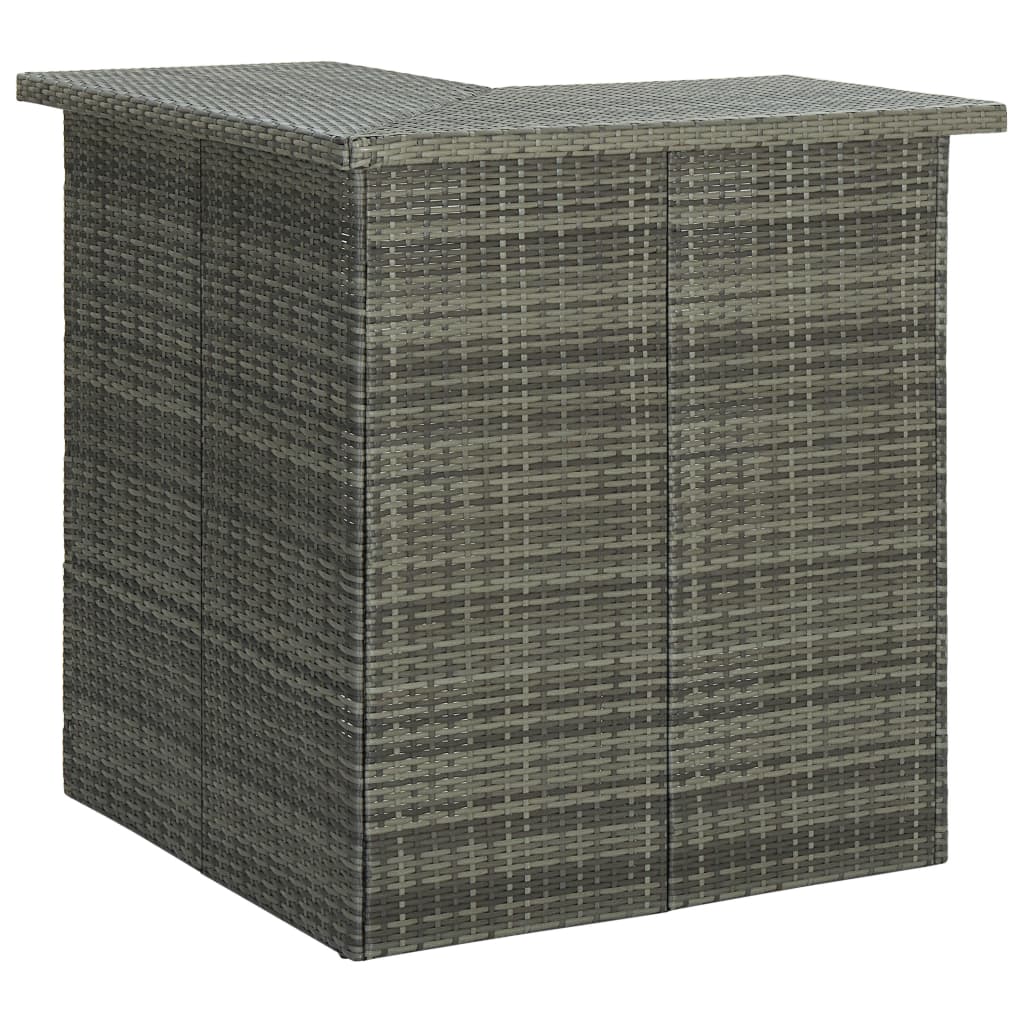 4-delige Tuinbarset met kussens poly rattan grijs