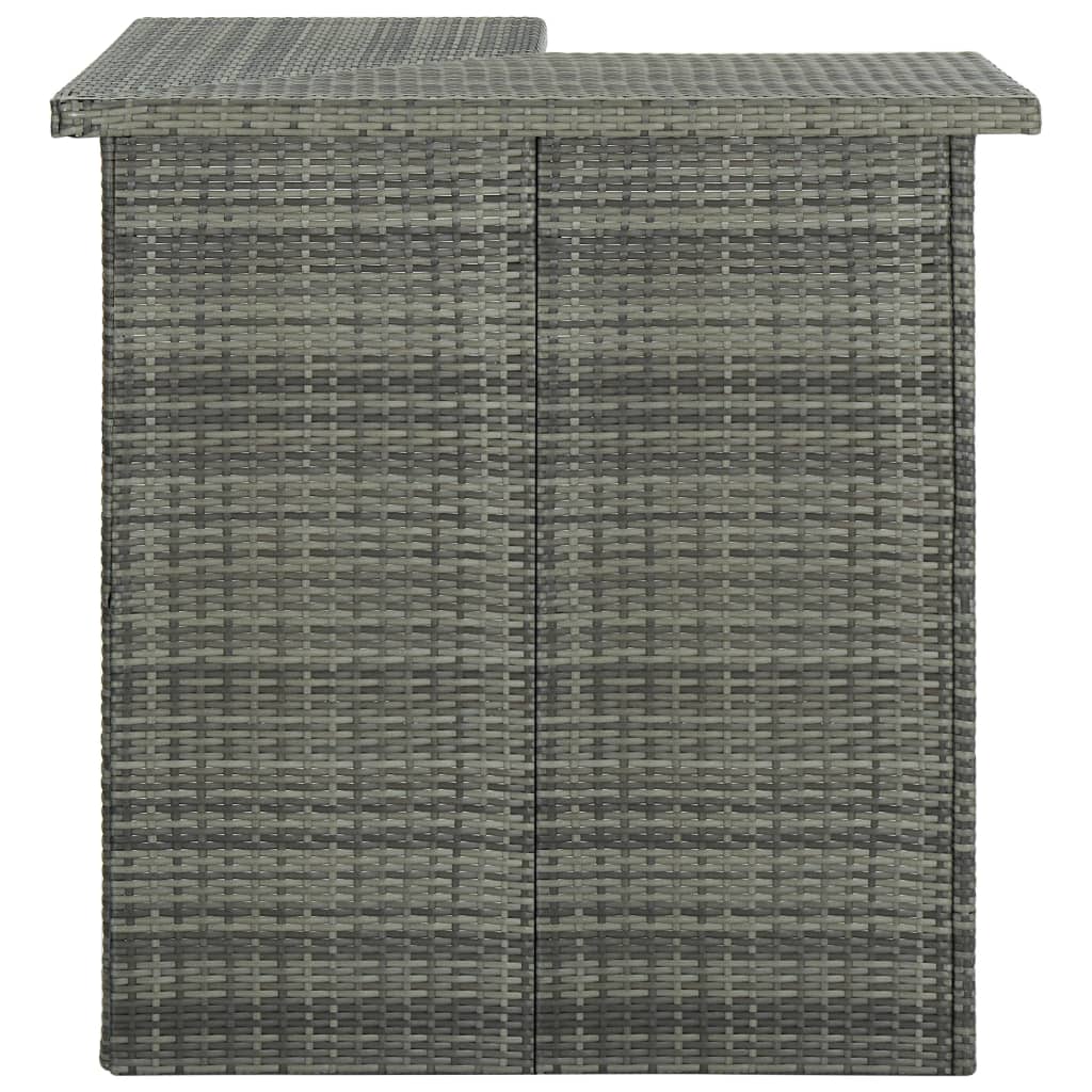 4-delige Tuinbarset met kussens poly rattan grijs