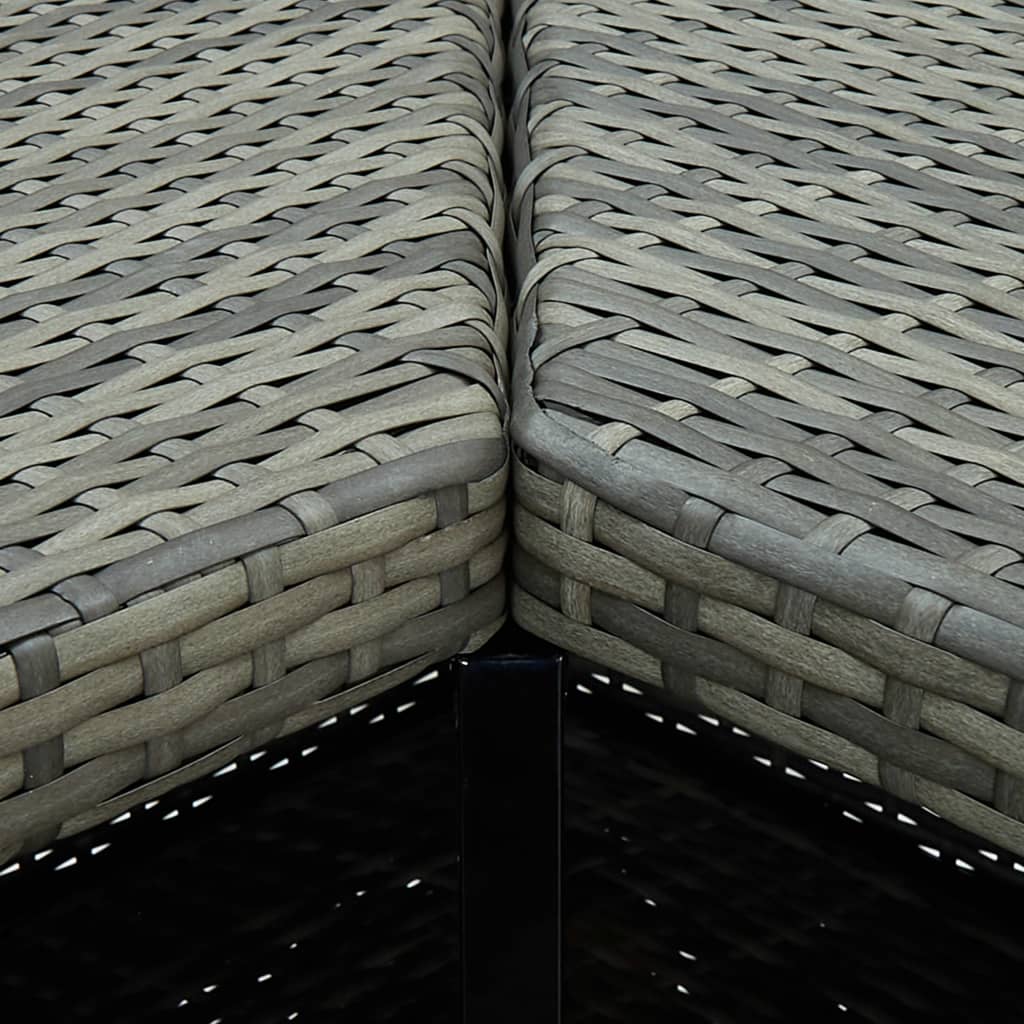 4-delige Tuinbarset met kussens poly rattan grijs
